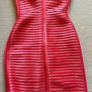 BCBG Strapless Coral Bandage Dress Like New